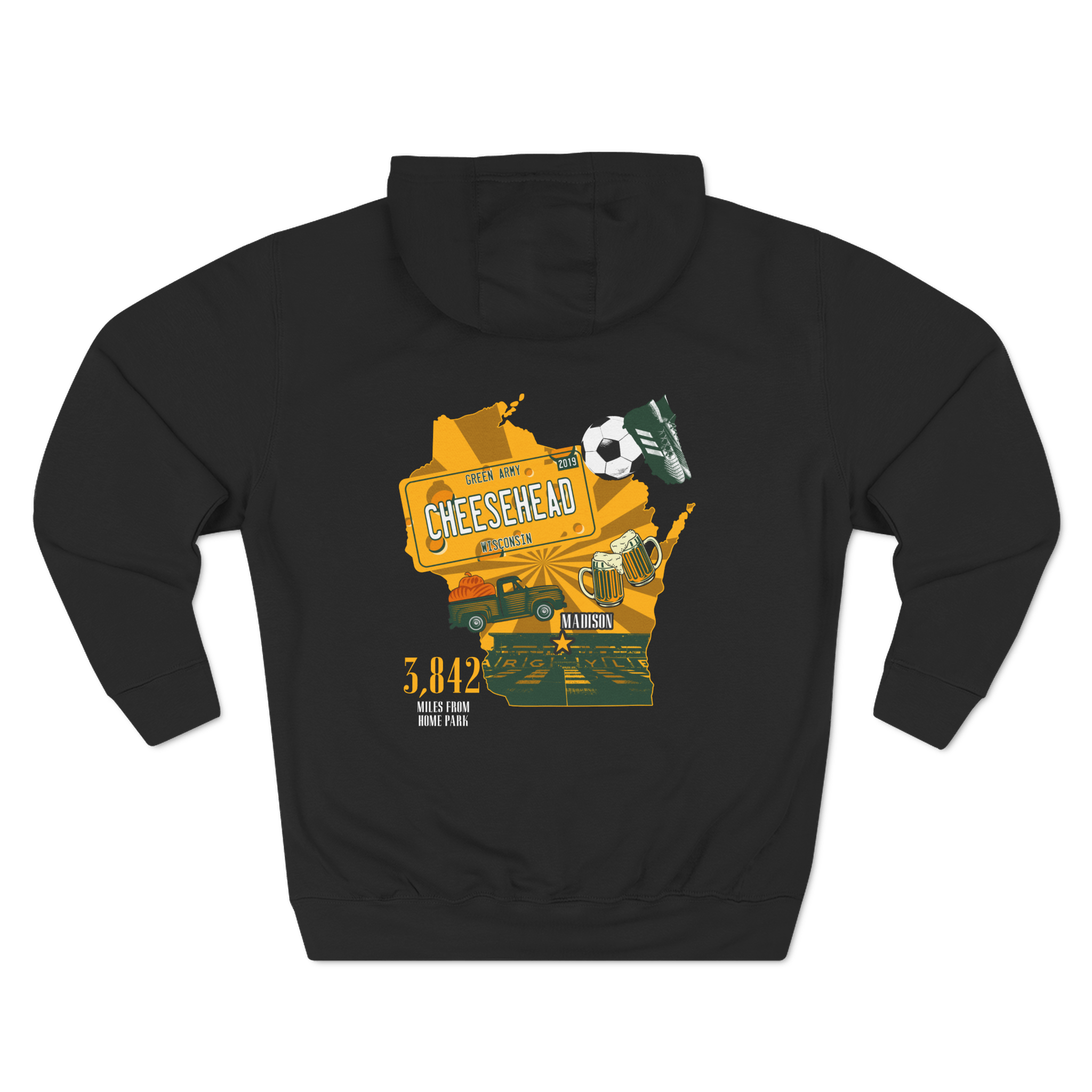 Plymouth Argyle Wisconsin Cheeseheads Fleece Hoodie