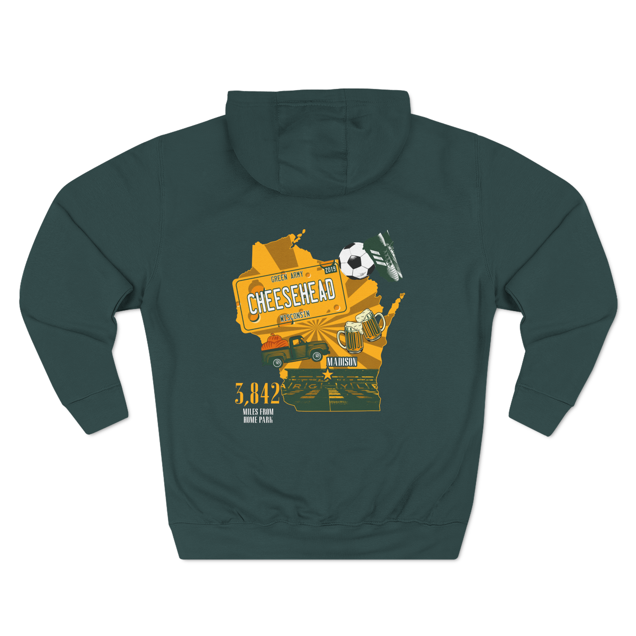 Plymouth Argyle Wisconsin Cheeseheads Fleece Hoodie