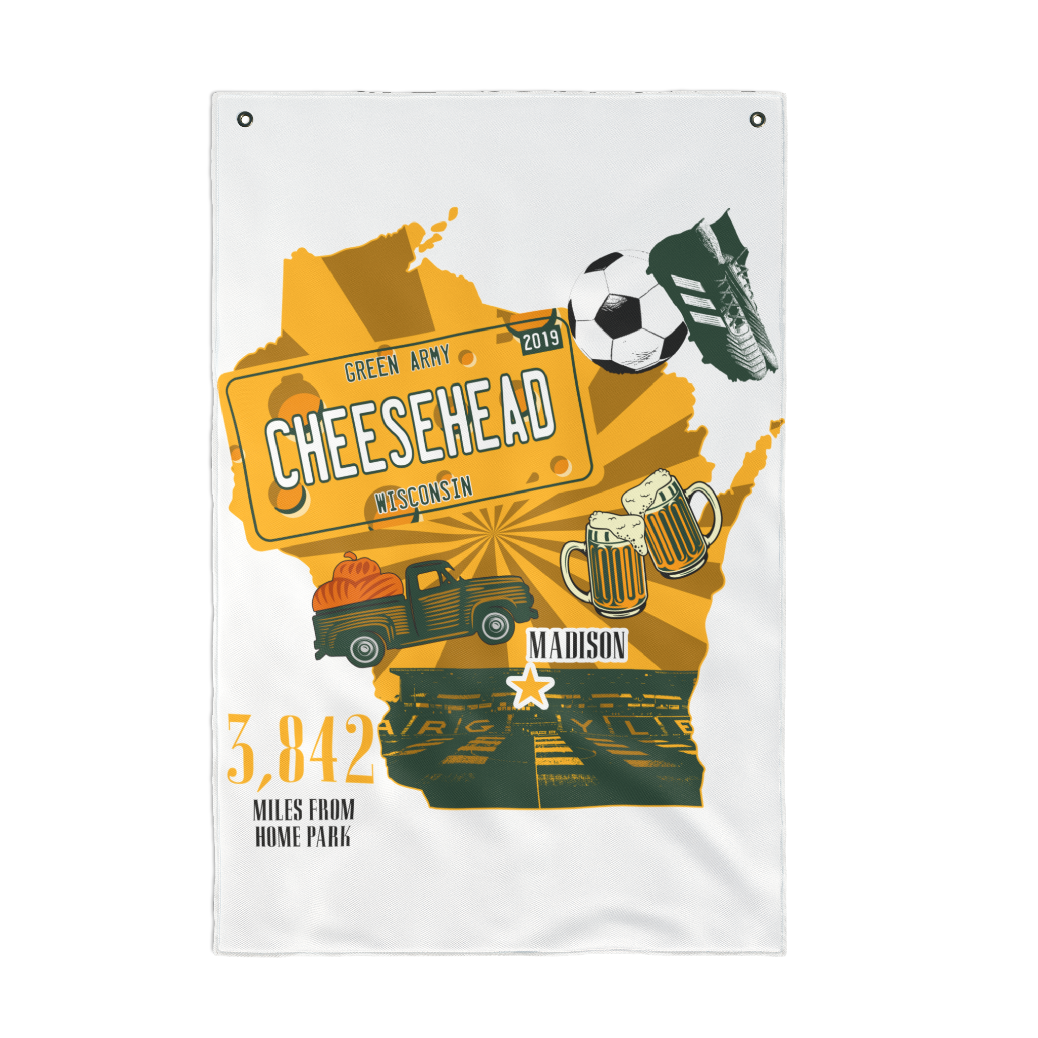 Plymouth Argyle Wisconsin Cheeseheads Flag